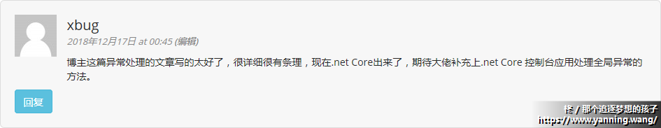 C# 全局异常捕获（for .net Core）